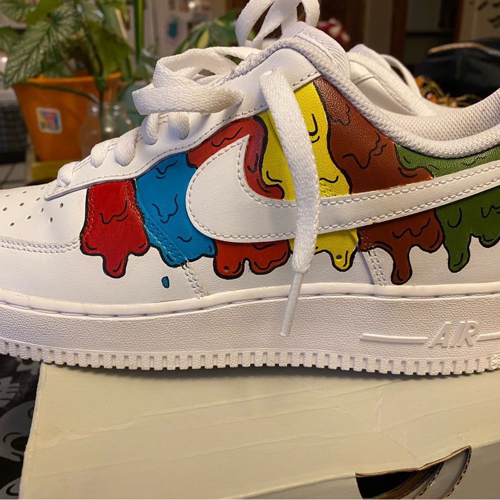 Brand New Nike Air Force 1 white sneakers custom paint 9.5 men’s